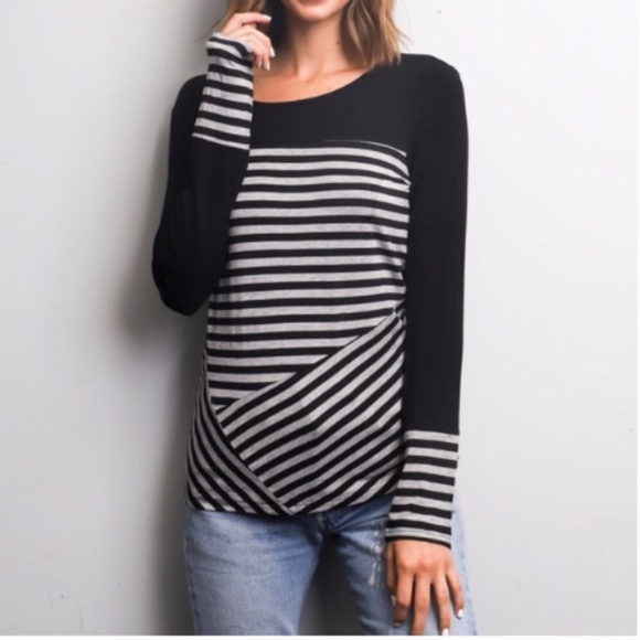 41 Hawthorn Tops - STITCH FIX 41 Hawthorne Asymmetrical Stripe small